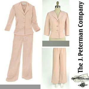 J Peterman Havana Jacket& Pants Dusty Rose 14